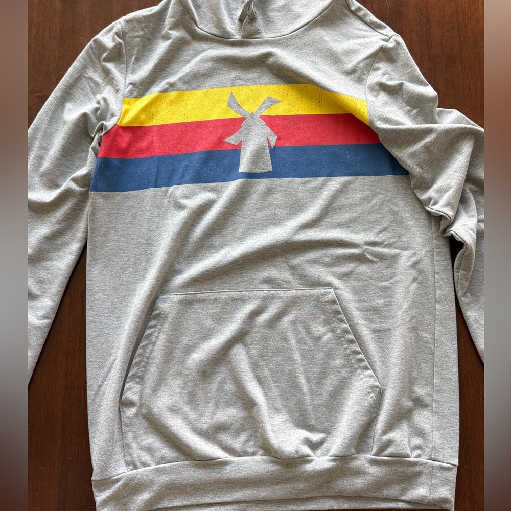 Dutch Bros striped hoodie | grey color | unisex